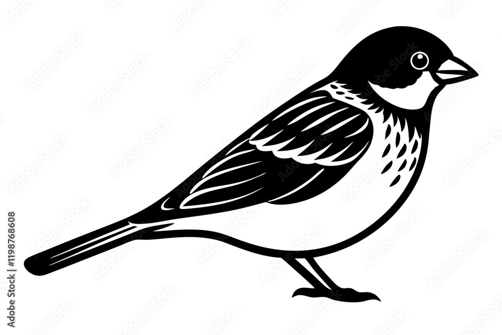Common Sparrow bird line art vector art illustration. Common Sparrow bird line art vector art illustration.