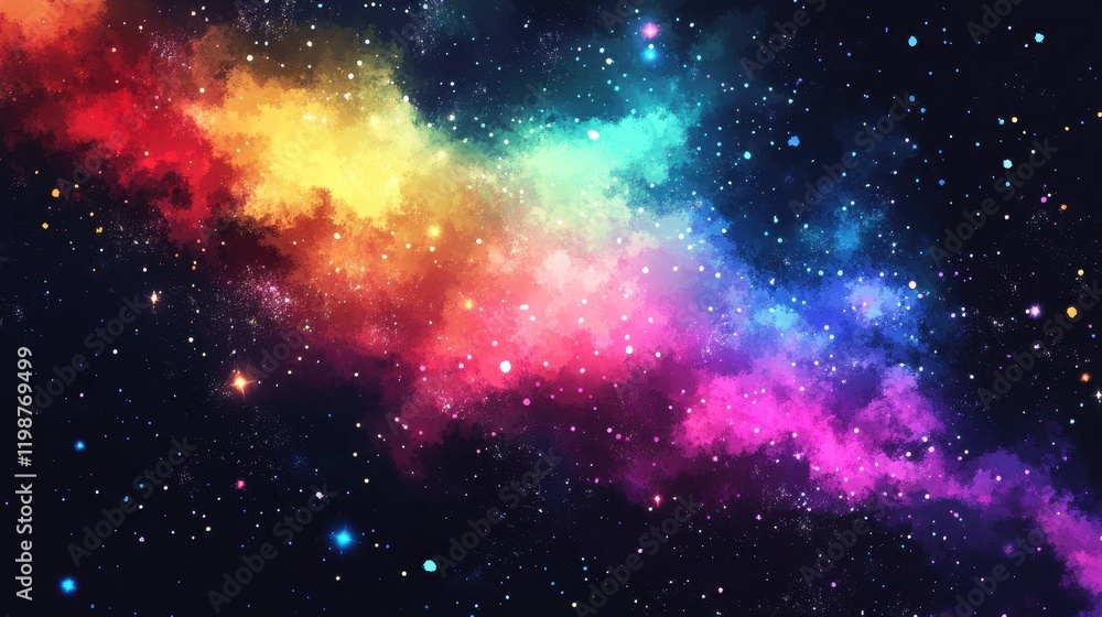 Vibrant Nebula Swirls Across Cosmic Space Vibrant Nebula Swirls Across Cosmic Space