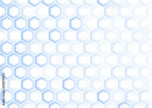 青グラデーション六角形模様背景イラスト