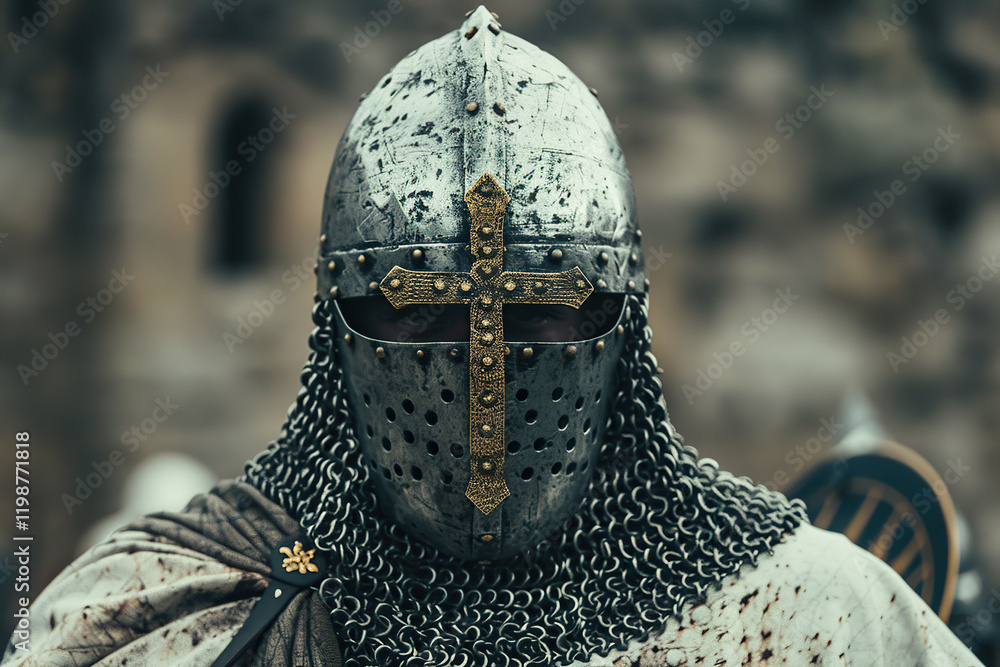 Fantastic beautiful royal knight in iron armor guards castle chambers, abstract vivid composition consists of fictional unreal fantastic vision on background Fantastic beautiful royal knight in iron armor guards castle chambers, abstract vivid composition consists of fictional unreal fantastic vision on background