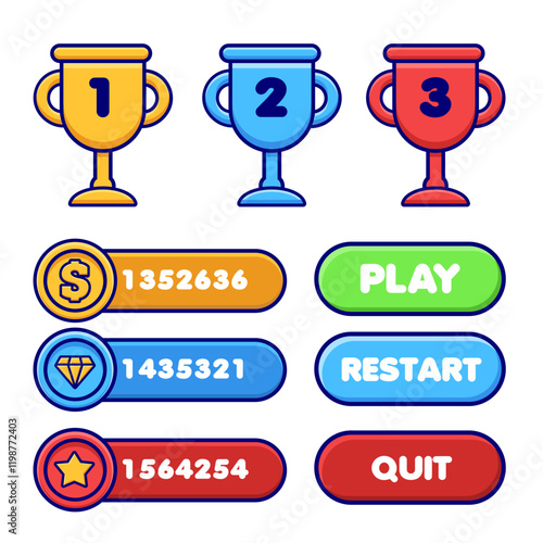 set element illustration for UI Mobile Game