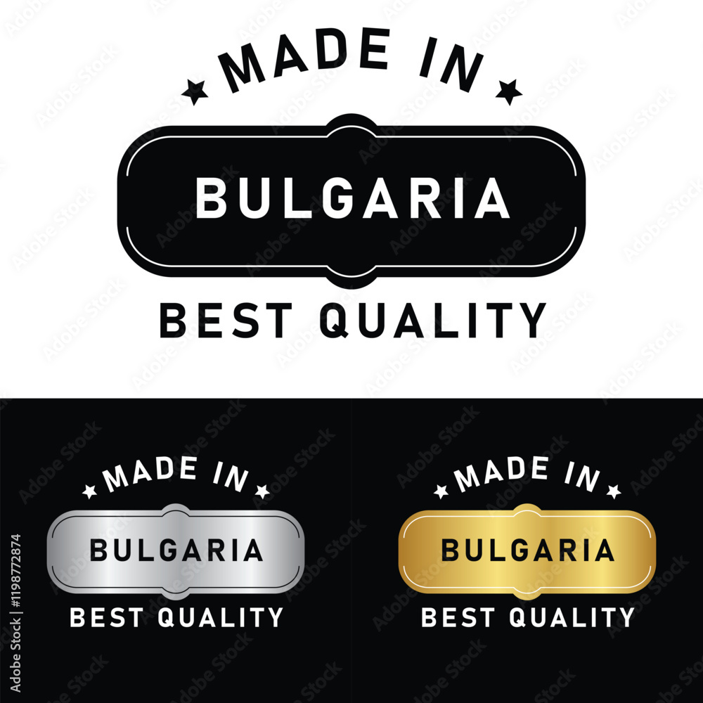 Obraz premium Made in Bulgaria Badge Tag Seal Flag Waving Flag Make in Bulgaria 
