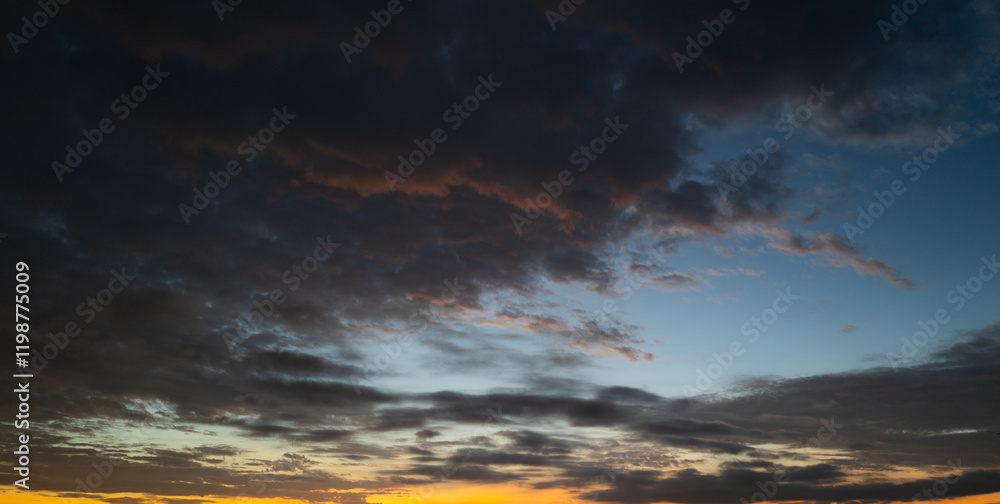 Sunrise background. Dramatic majestic scenery sunset. Sky with clouds in Sunrise sky light background. Sunrise with clouds in various shapes. Calm Sunrise sky and sun through clouds over. Sunrise background. Dramatic majestic scenery sunset. Sky with clouds in Sunrise sky light background. Sunrise with clouds in various shapes. Calm Sunrise sky and sun through clouds over.