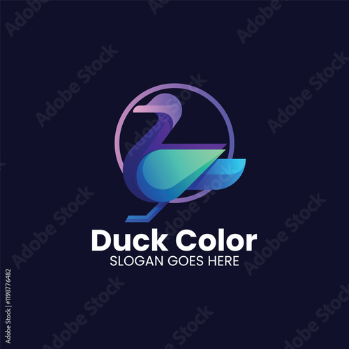 Duck Color Gradient Colorful Logo