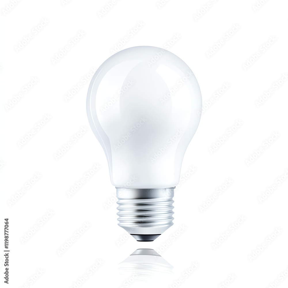 A bright, energy-efficient light bulb glowing softly in a clean, reflective surface, perfect for modern lighting designs. A bright, energy-efficient light bulb glowing softly in a clean, reflective surface, perfect for modern lighting designs.