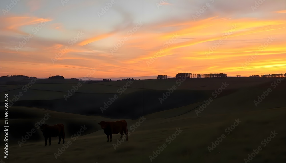 a couple of cows standing on top of a lush green field a couple of cows standing on top of a lush green field