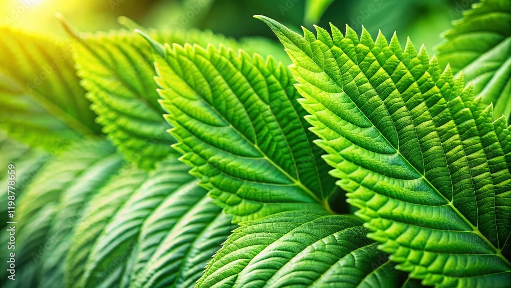 Vibrant Green Leaves Row: Nature Texture Background for Eco Designs Vibrant Green Leaves Row: Nature Texture Background for Eco Designs