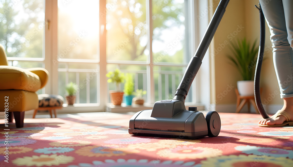 custom made wallpaper toronto digitalCarpet cleaning machine in action, cheerful atmosphere, bright room with natural light.