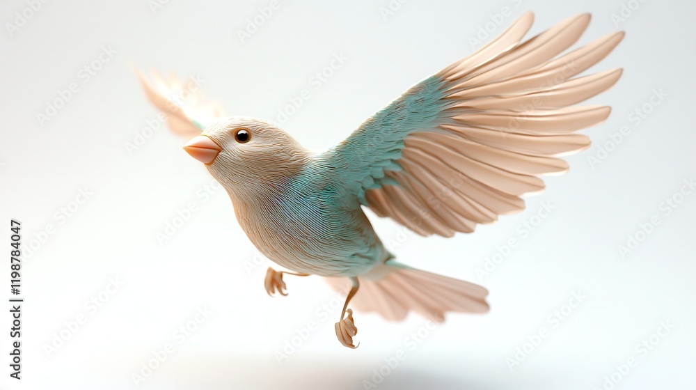 Obraz premium Vibrant Finch Fluttering Wings Showcases Its Dynamic Colors