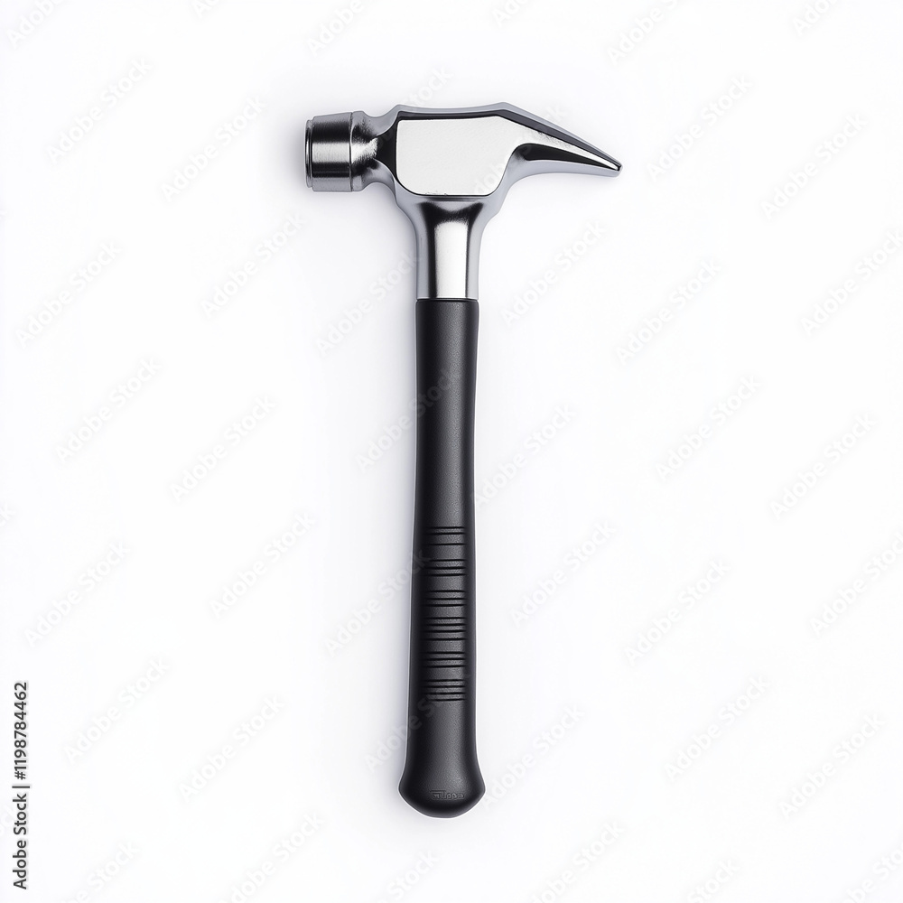 A black and silver hammer with a pointed end A black and silver hammer with a pointed end