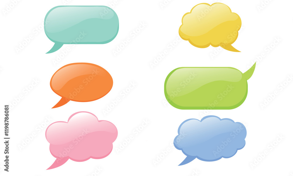 set of colorful speech bubbles set of colorful speech bubbles