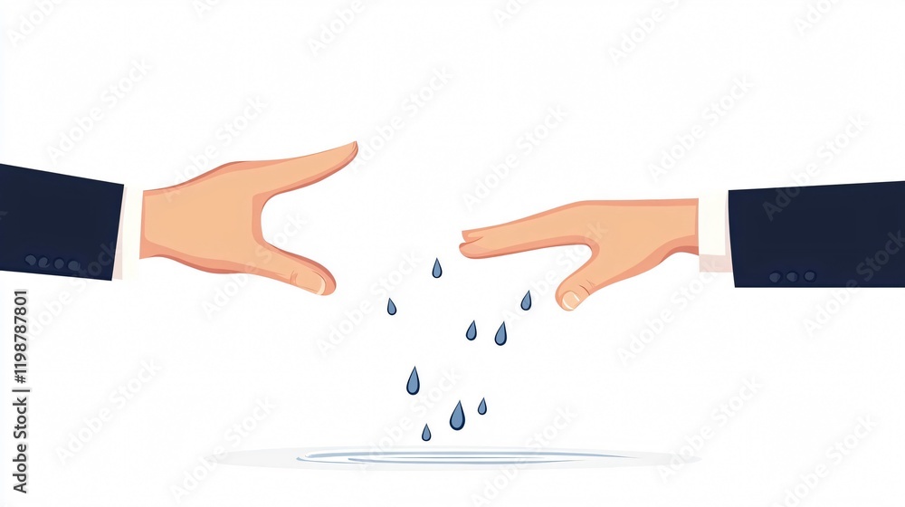Two Hands Cupping Water Drops: A Powerful Image of Water Conservation, Scarcity, and the Urgent Need for Sustainable Water Management Two Hands Cupping Water Drops: A Powerful Image of Water Conservation, Scarcity, and the Urgent Need for Sustainable Water Management