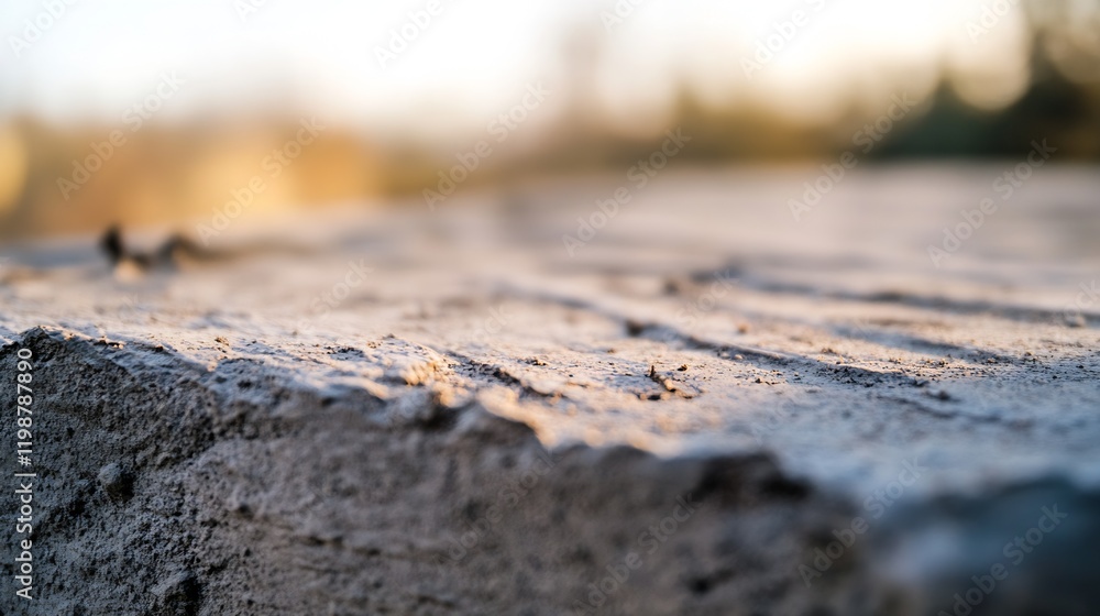 Closeup of Textured Rough Stone Surface Highlighted by Warm Sunset Light : Generative AI Closeup of Textured Rough Stone Surface Highlighted by Warm Sunset Light : Generative AI