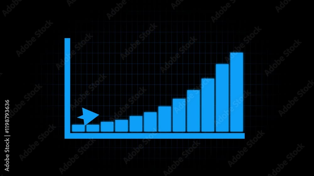 Business growth concept on graph chart animation.Abstract business ...