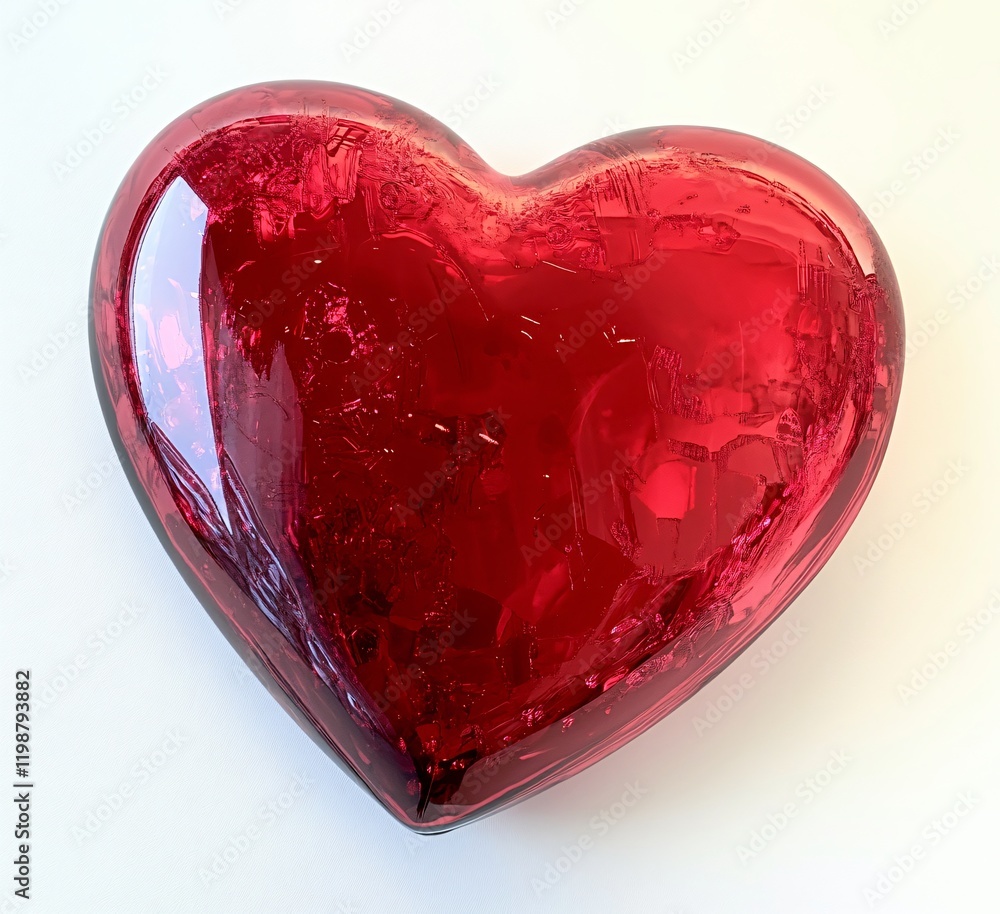 Luminous Red Glass Heart Crystal Texture Romantic Decor Valentine s Day Gift Luminous Red Glass Heart Crystal Texture Romantic Decor Valentine s Day Gift