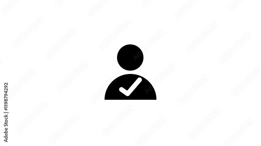 check Icon for your Project.user, person, add user, Identity verification symbol and man icon with check mark icon animation. check Icon for your Project.user, person, add user, Identity verification symbol and man icon with check mark icon animation.