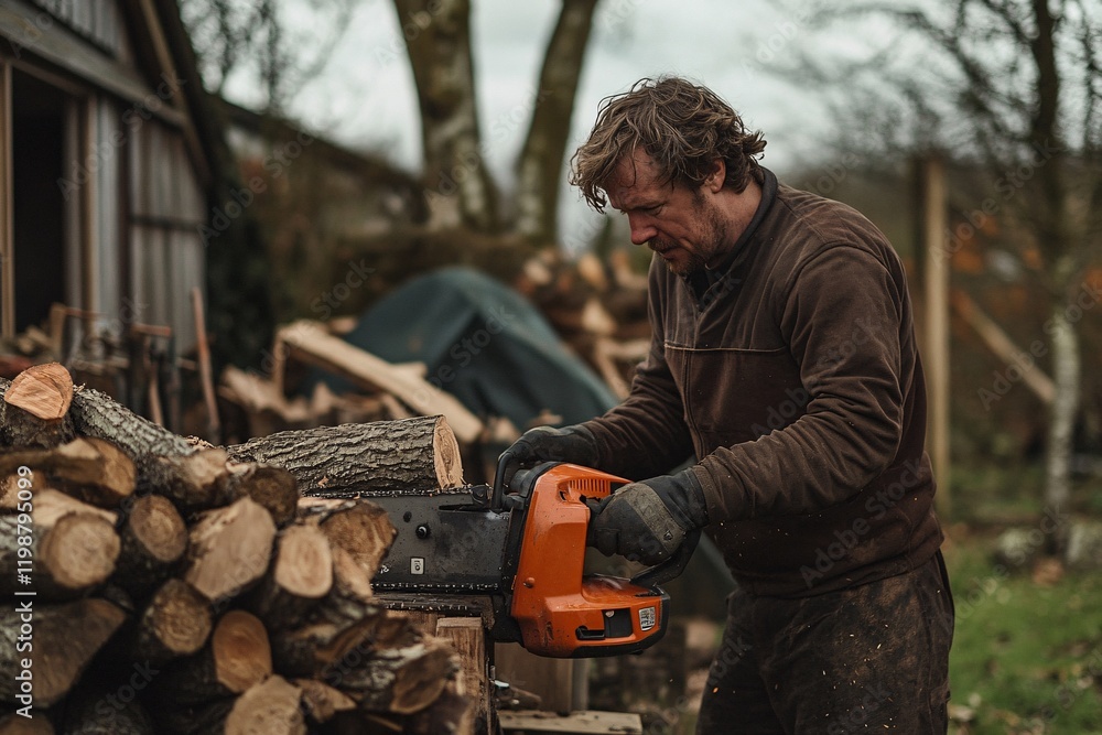 man with chainsaw man with chainsaw