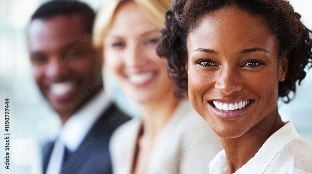 Diverse business team with African American woman in lead. Ideal for workplace diversity, leadership, or professional success. Diverse business team with African American woman in lead. Ideal for workplace diversity, leadership, or professional success.