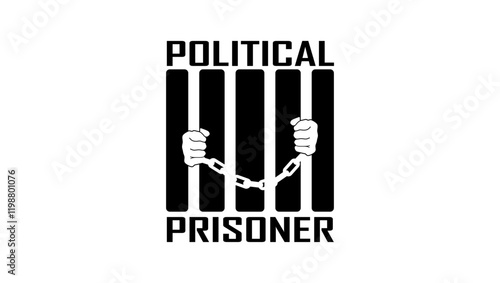 political prisoner, black isolated silhouette