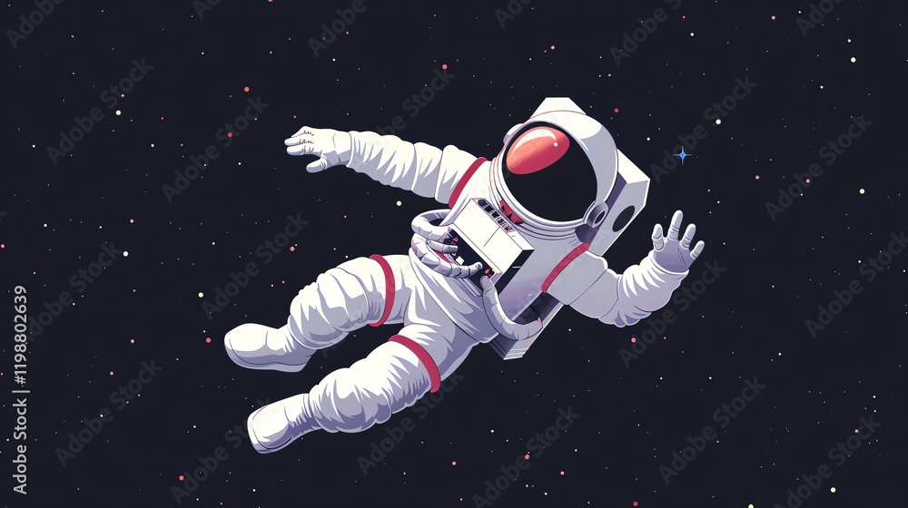 An astronaut floats in space. An astronaut floats in space.