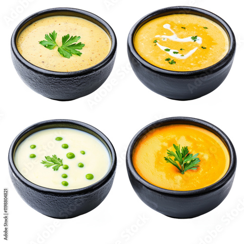 bowl of craem vagetable soup  photo