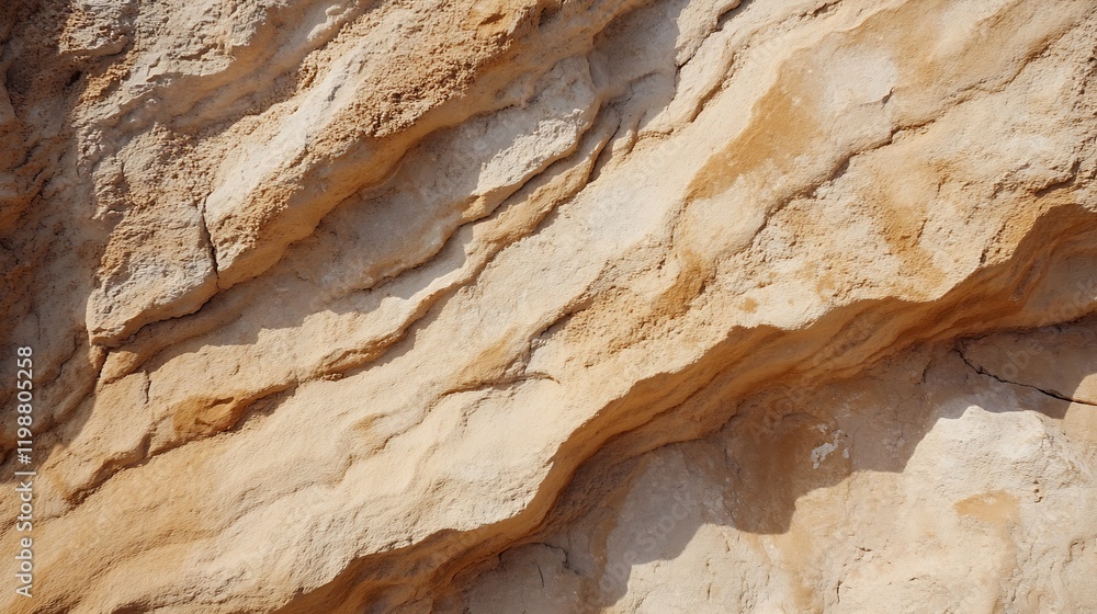 Obraz premium Textured Sandstone Rock Surface with Natural Erosion Patterns and Shades : Generative AI