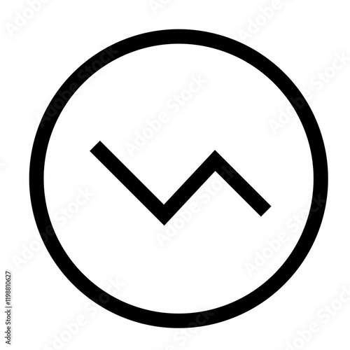 Icon Representing Recession or Loss.Decline. Signifying economic downturn or business loss through a zigzag icon.financial loss, market decline, economic downturn, event promotion, financial concept, 