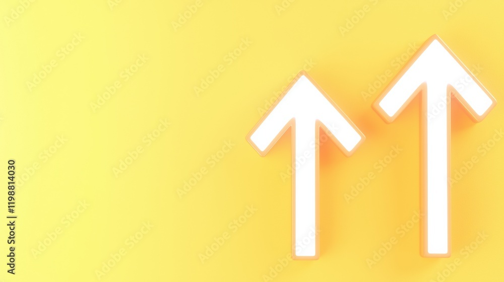 Upward arrows on neon yellow background graphic design abstract Upward arrows on neon yellow background graphic design abstract