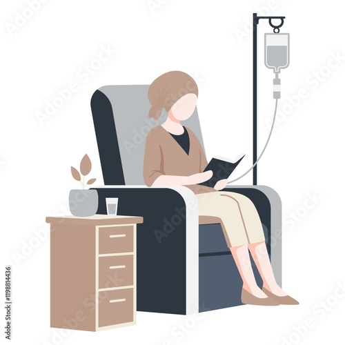 Female Patient Undergoing Chemotherapy Treatment