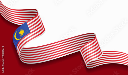 Malaysian flag wavy abstract background. Vector illustration.