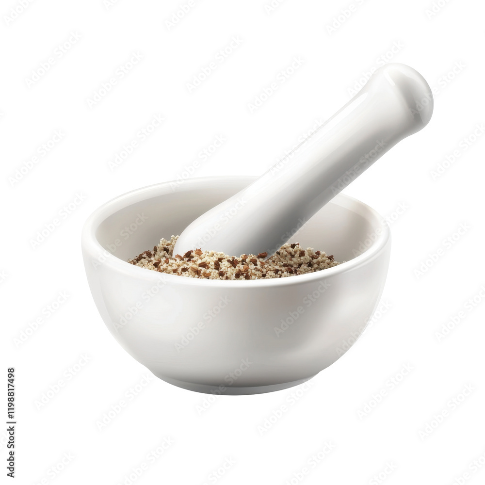 Elegant Mortar and Pestle with Assorted Spices on a Minimalist Background for Culinary Arts Elegant Mortar and Pestle with Assorted Spices on a Minimalist Background for Culinary Arts