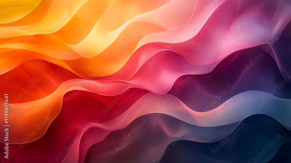 Obraz premium Abstract Warm-toned Fabric Waves: A Serene, Colorful Composition