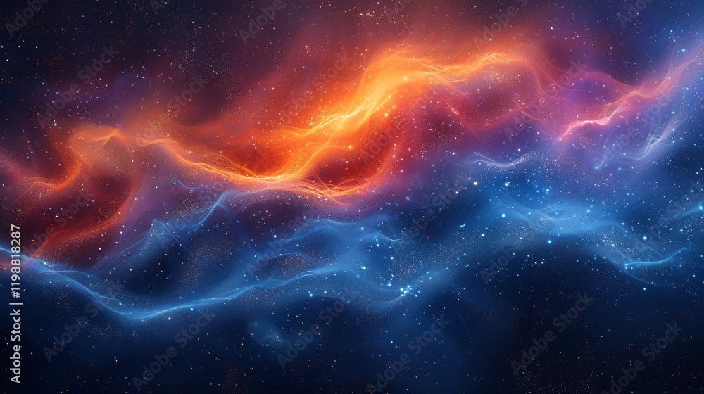 Cosmic Nebula: A Dreamlike Symphony of Blue and Orange Hues Cosmic Nebula: A Dreamlike Symphony of Blue and Orange Hues