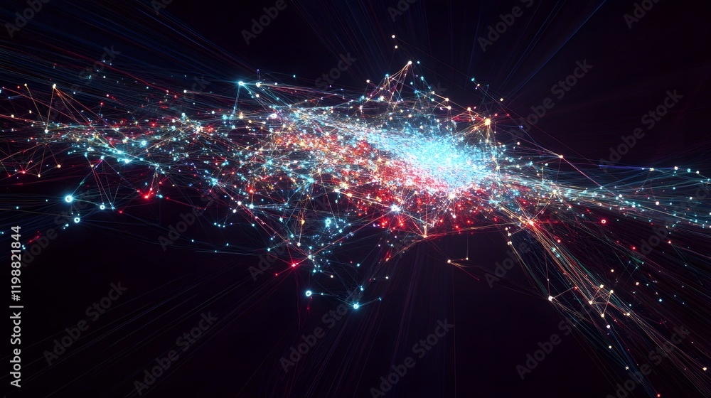 Obraz premium Abstract Network Visualization Showing Global Connections