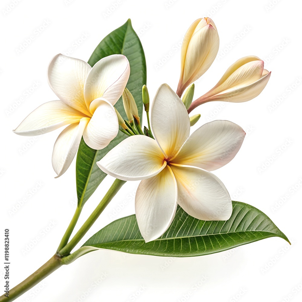 Fototapeta premium frangipani flower Blooming isolated on white background