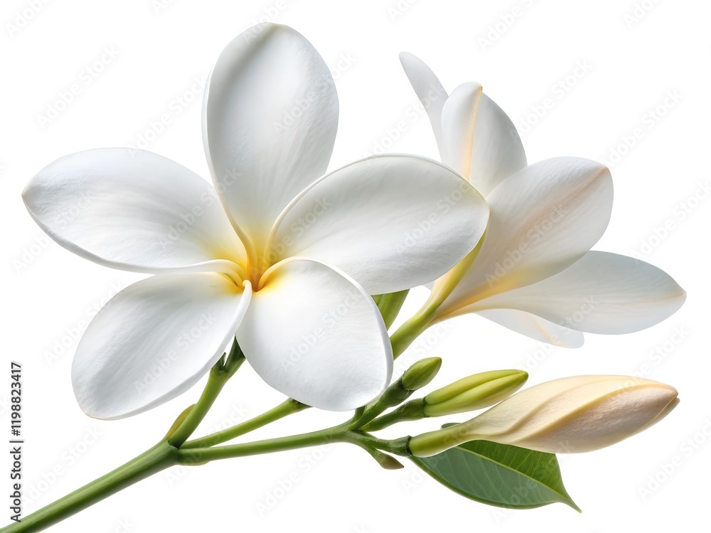 Fototapeta premium frangipani flower Blooming isolated on white background