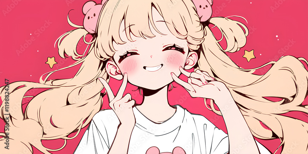illustration of a girl with drawing style character illustration of a girl with drawing style character