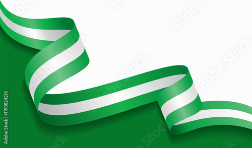Bild auf Leinwand Nigerian flag wavy abstract background. Vector illustration.