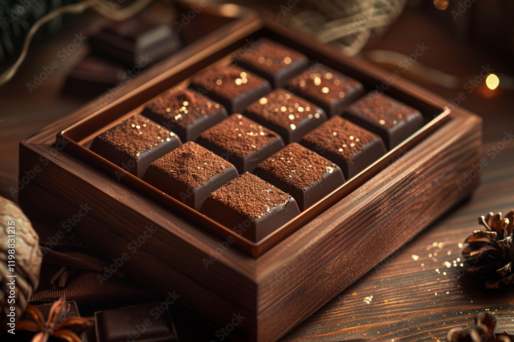 Luxury Valentine's Day Chocolate with Gold Dust : Generative AI Luxury Valentine's Day Chocolate with Gold Dust : Generative AI