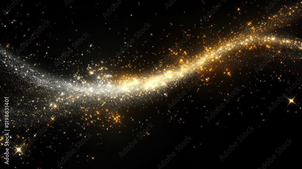 A black background with a luminous gradient of gold and silver light blending in a diagonal corner, adding depth A black background with a luminous gradient of gold and silver light blending in a diagonal corner, adding depth