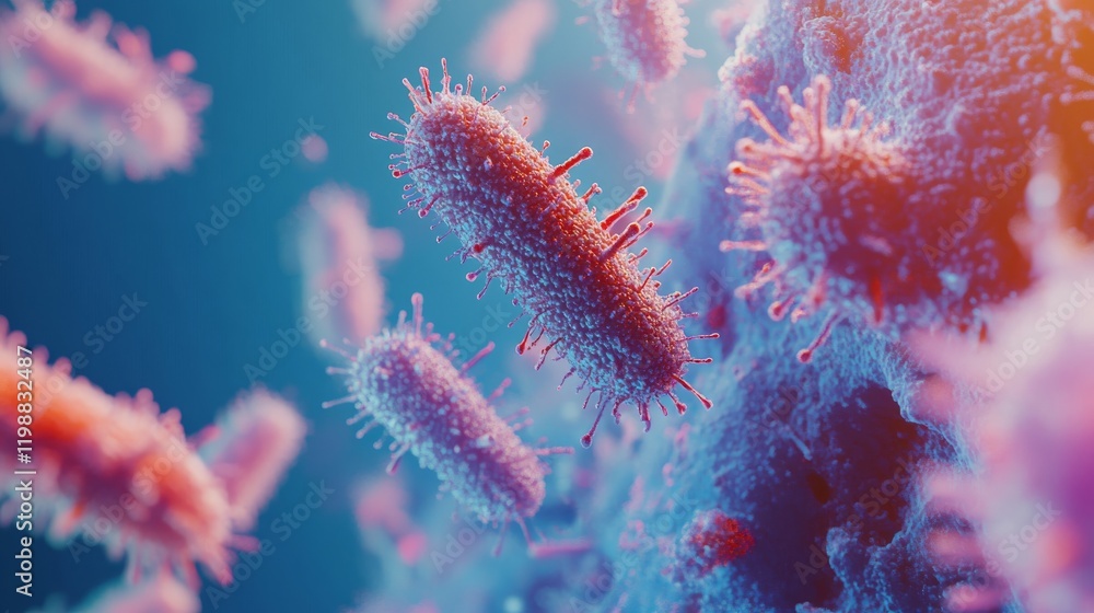 Fototapeta premium illustration of multiple bacteria