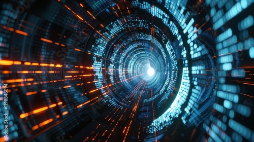 Wallpaper Mural High-speed internet visualized as a fast-moving data tunnel. Torontodigital.ca