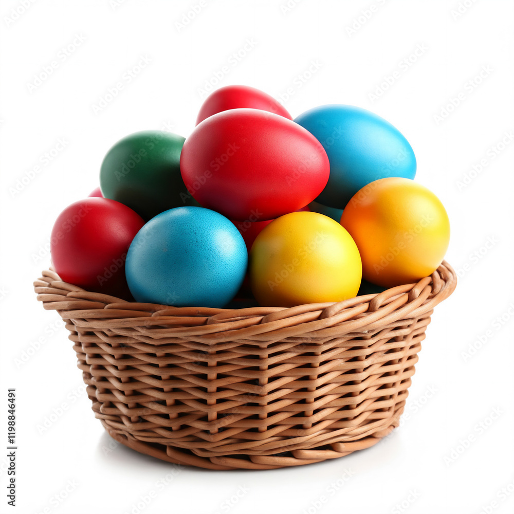 easter eggs in basket easter eggs in basket