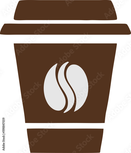 Coffee Cup With Beans Cartoon Vector Illustration