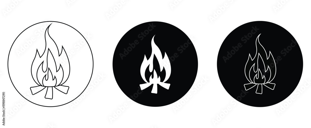 Fire flame icon set vector. Fire flame icon set vector.