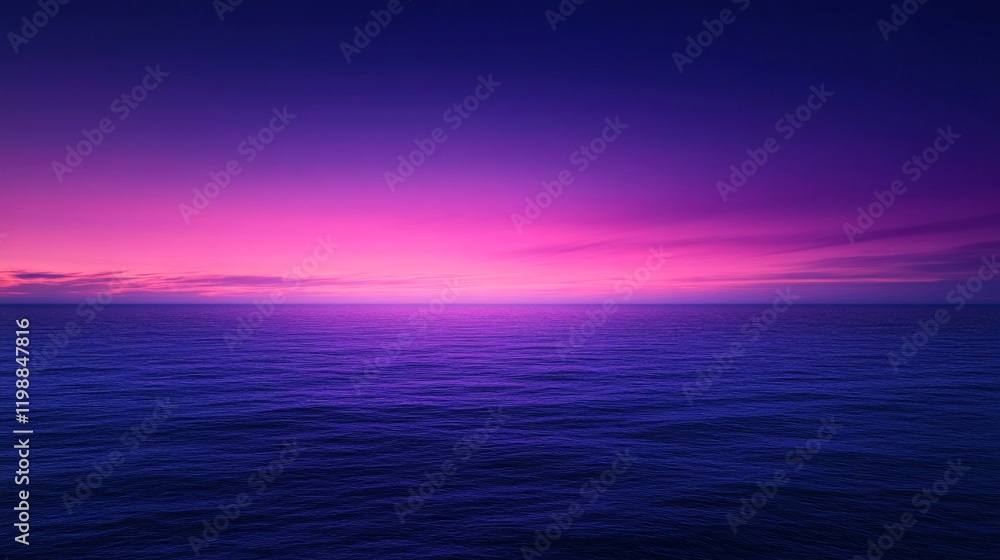 Obraz premium Serene Ocean Sunset with Vibrant Purple and Pink Hues