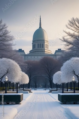 Winter landscape City Garden