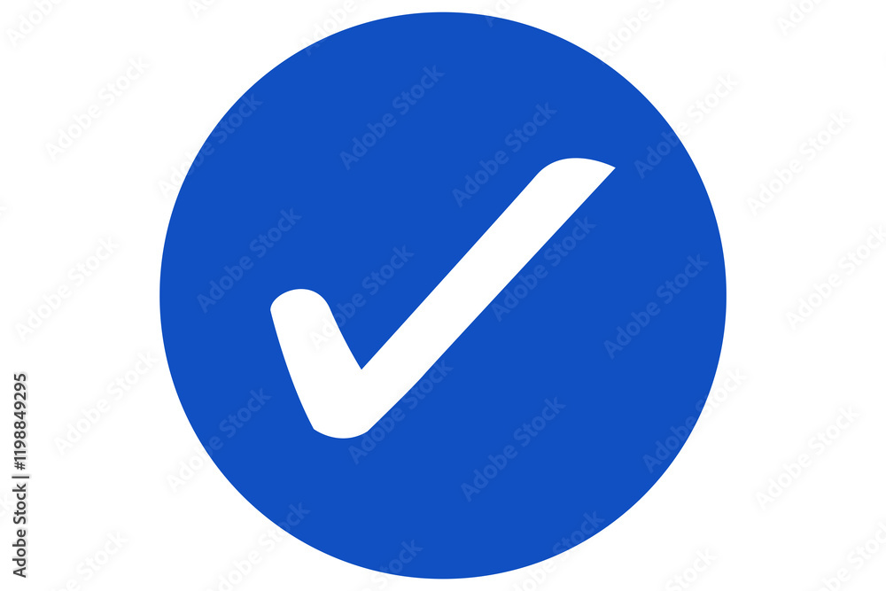 white check mark button on blue ground circle white check mark button on blue ground circle