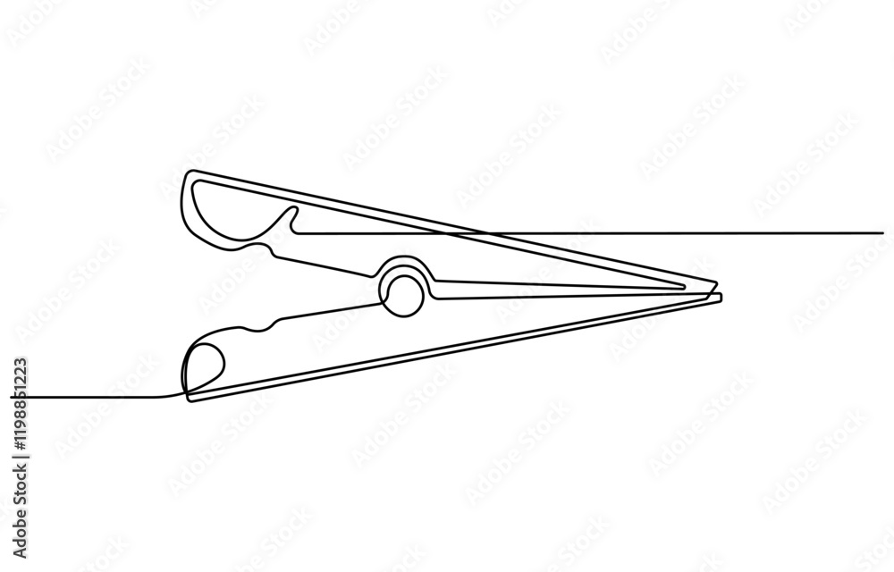 illustration of clothespin one continuous line art, Wooden clothespin in one continuous line drawing vector illustration illustration of clothespin one continuous line art, Wooden clothespin in one continuous line drawing vector illustration