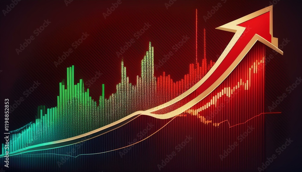 Fototapeta premium GeStock Market Growth Chart – Financial Success, Rising Graph, Business Data Analytics, Economic Trends, and Investment Performance Visualization